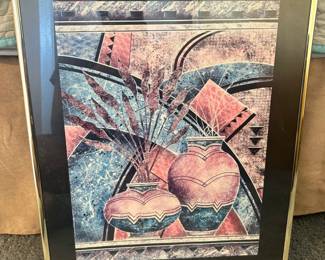 framed abstract stillife print