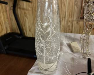 Winter Wonderland Light Up Glass Hurricane