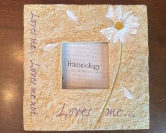 "Loves Me, Loves Me Not" 3x3 stone picture frame