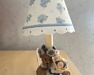 vintage teddy bear nursery lamp