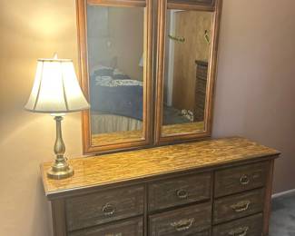 Dresser and Mirror Set