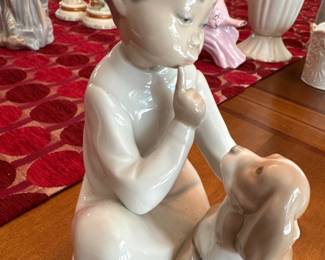 Lladro 4522 Boy with Dog