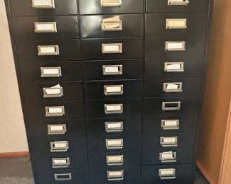 vintage industrial library card catalog