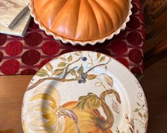 Ceramic Pumpkin Harvest Serverware