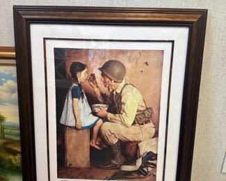 framed print of Norman Rockwells painting "The American Way"