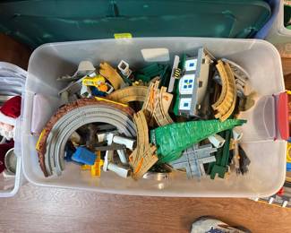 large lot of Fisher Price Geo Trax train set components