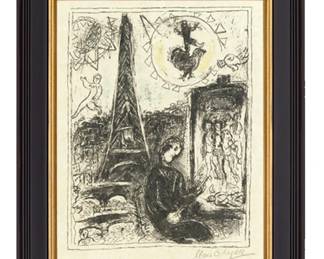 Chagall Eiffel Tower Rare Original Lithograph