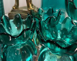 Atlas glass art glass mid century bowls