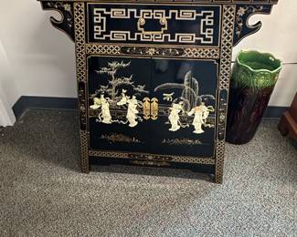 Asian themed two door cabinet, a great bar