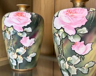Pair of Noritake vases, one small chip on one vases’ rim