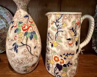 Pretty vase and pitcher