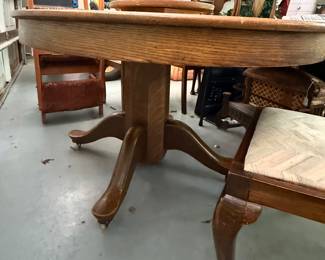 Detail of round dining table