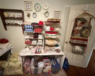 Table linens and fabric scraps
