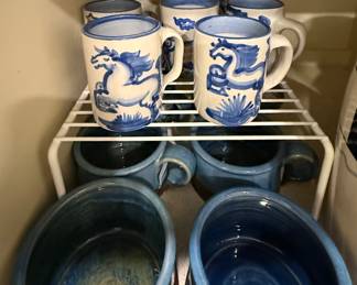 Hadley Pottery equestrian coffee mugs