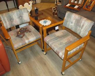 Vintage rolling chairs pair