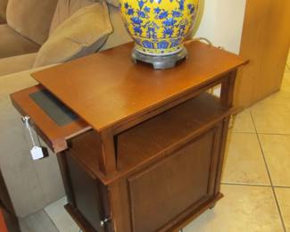 Nice selection of antique and vintage end tables. With unique collectibles.