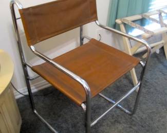 Vintage mid-century modern MARCEL BREUER - like brown Naugahyde and chrome chair, $185 PRE-SALE ITEM