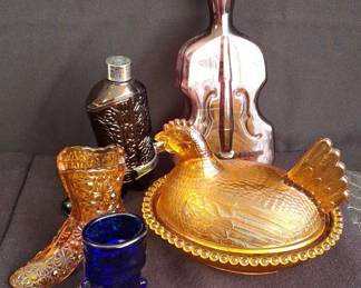 Collectible Glassware * Fenton Boot * Numbered Avon Boot * Classic Chicken Candy Dish * More