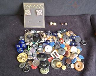 Collection Of Vintage Buttons, Pendants, And Buckles
