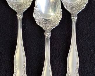3 Vintage Sterling Silver Decorative Spoons Same Pattern * weight = 82.5g