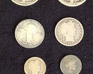 7 U.S. Silver Coins 1896-1926