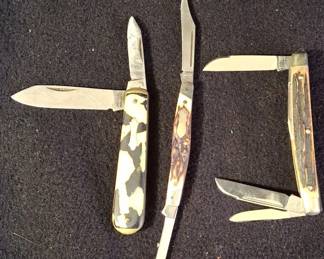 3 Pocket Knives * Imperial * Camillus * Bertram Cutlery Rosterei 174 OS *