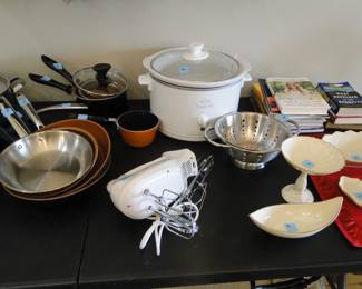 Crock pot and other storage items to cook, and serve or beat