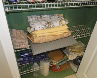 Oh, and some table linens as well. Because all good pantry's have linens in them