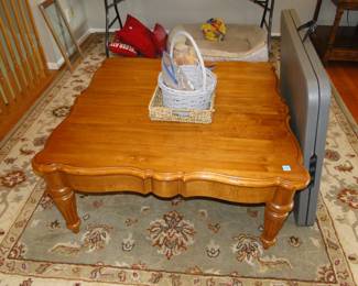 Large, solid wood coffee table