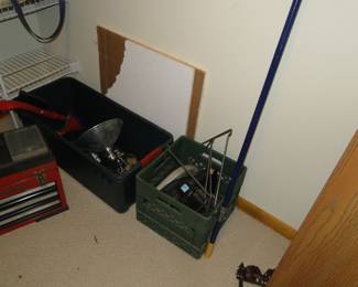 Crate of tools, and circular saws too