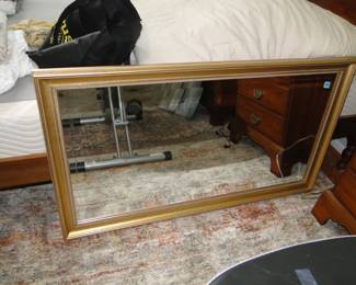 Framed and beveled mirror, large, and beautiful