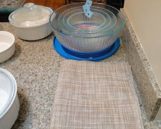 Mixing and storage bowls, and a placemat set too
