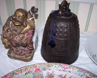 RARE BUDDAH SIGNED INSCRIBED - BEAUTIFUL BRONZE BELL RINGS BEAUTIFUL