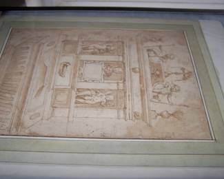 RARE EARLY 17TH ITALIAN DRAWINGS WATER COLORS