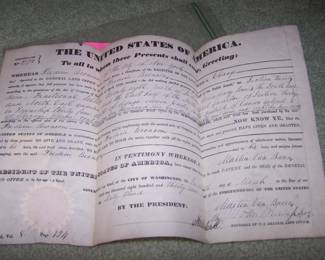 RARE SIGNED LAND DEEDS INDIANA TERRITORY 1834 CHICAGO AND MORE PAPERS FRIENDS OF LINCOLN SOUTHERN ILLINOIS