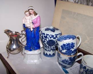 SILVER JUG AND ENGLSIH CUPS