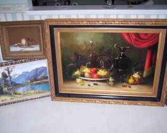 LOTS OF PAINTING SOME ARE LISTED ARTIST & BETTER LARGE AND SMALL