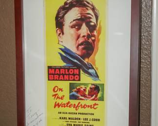 "On The Waterfront signed movie poster, with note by Karl Malden