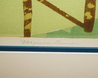 "Virginia Scene" by Francis Brown, 1980, sikscreen print, #2 of 8