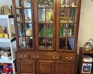 Oak buffet w/ hutch 79”h x 50”w x 16”d
(2 pieces for easy transport!)