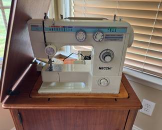 Necchi sewing machine in a great cabinet
