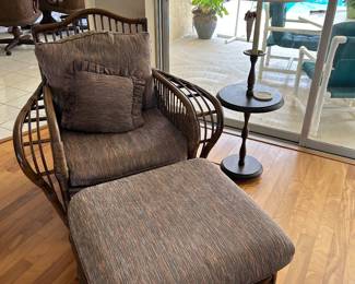 Rattan Chair and Ottoman
