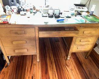 Vintage Oak Hoosier Teacher's Desk