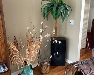 Corner Speaker connected to Samsung TV. Hanging Plant, Vase, Vase