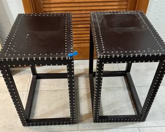 Restoration Hardware Rivet Side Table Pair