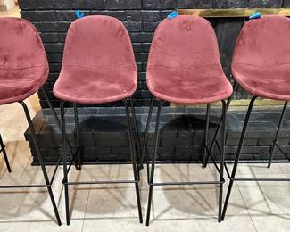 All Modern Kody 4 Maroon Velvet bar stools