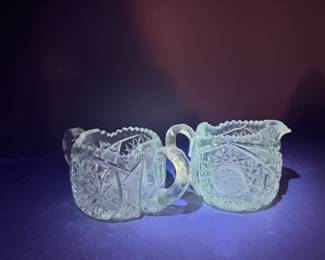 Cut Glass Cream & Sugar