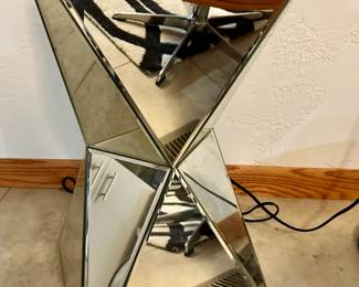 West End Fauceted Mirrored Side Table