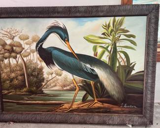 Louisiana Heron Print/Wall Hanging Framed