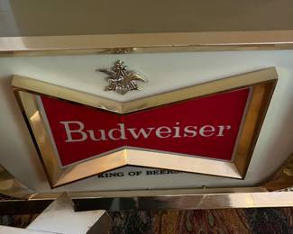 Vintage 1960 Budweiser beer advertising clock